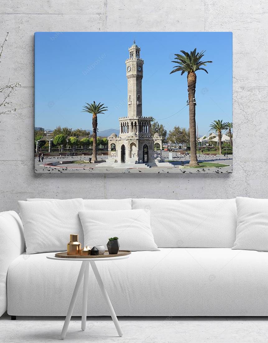 Izmir Saat Kulesi Turkiye Fotograflari Poster 100x70 Cm Forex Gorsel Tablo