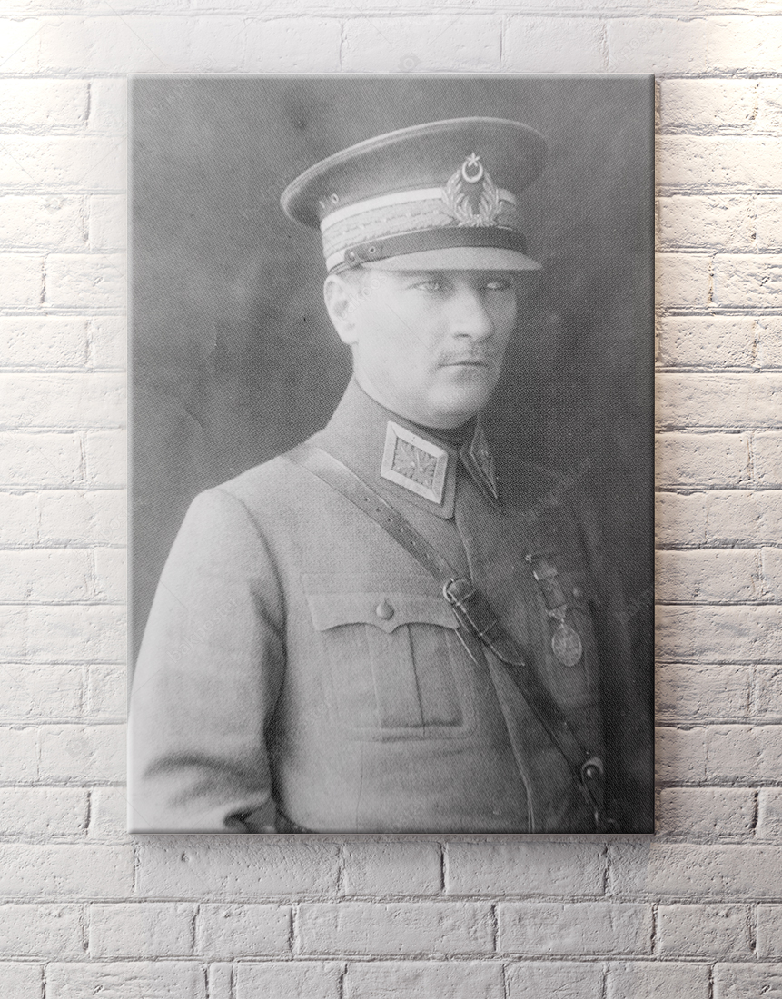 askeri uniforma mustafa kemal ataturk kanvas tablo