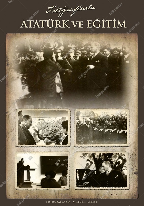ataturk ve egitim egitim okul posterleri afis