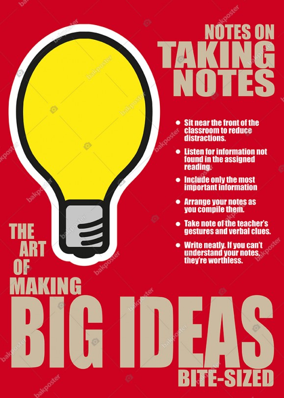 Big Ideas İngilizce Poster 150x210 cm - Vinil ( Branda ) Afiş