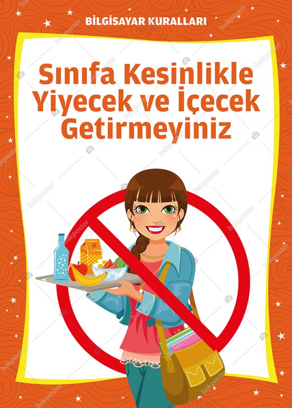 bilgisayar kurallari okul posteri