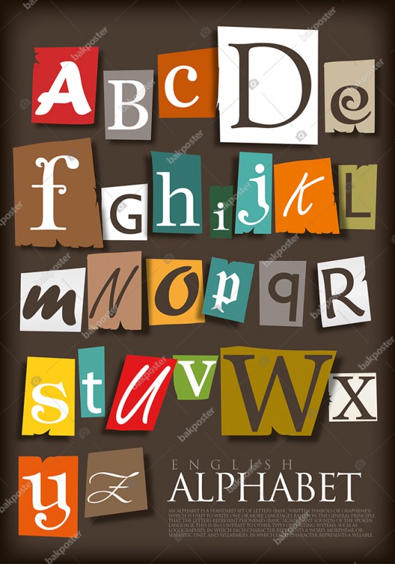 English Alphabet İngilizce Posteri 150x210 cm - Duvar Kağıdı