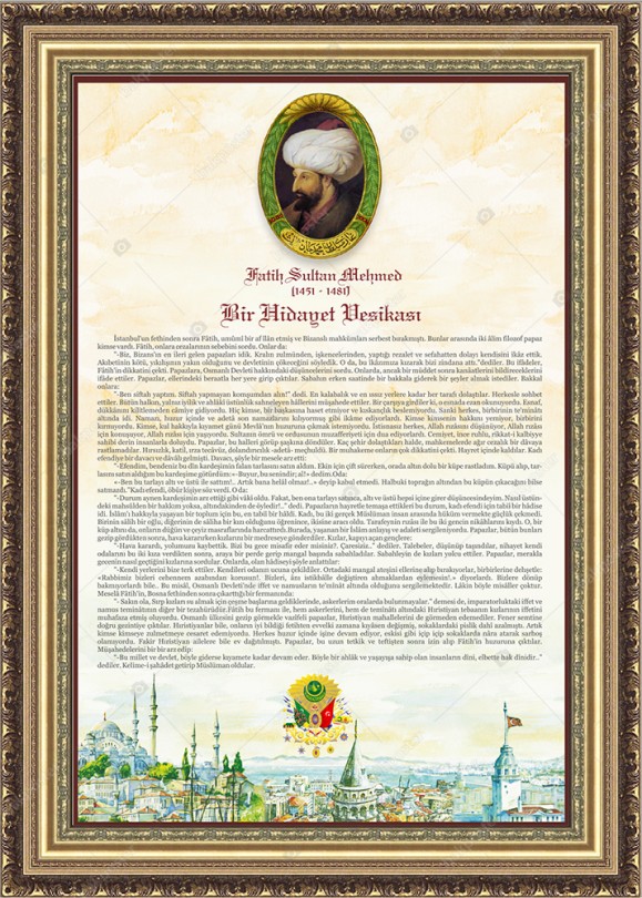Fatih Sultan Mehmet Bir Hidayet Vesikası