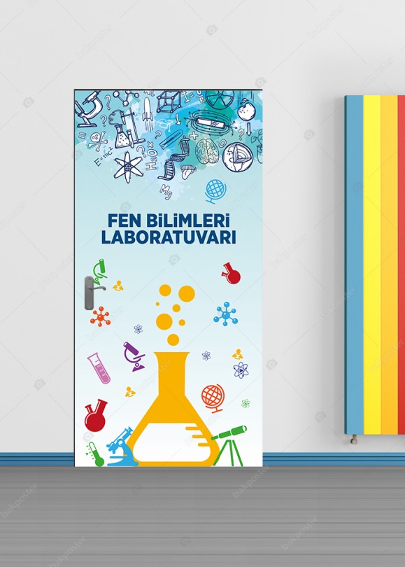 Fen Bilimleri Kapi Giydirmesi Folyo Sticker
