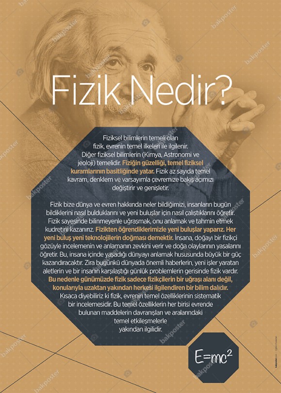 Fizik Nedir Okul Posteri Afis Tablo
