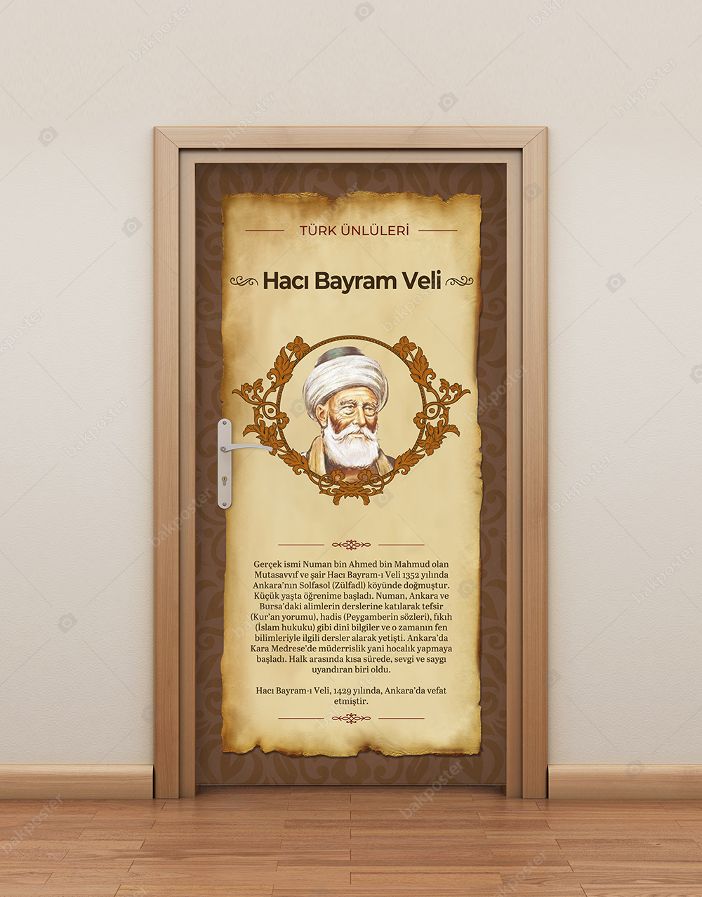 Haci Bayram Veli Kapi Giydirme Folyosu Sticker 100x200 Cm Laminasyonlu Folyo
