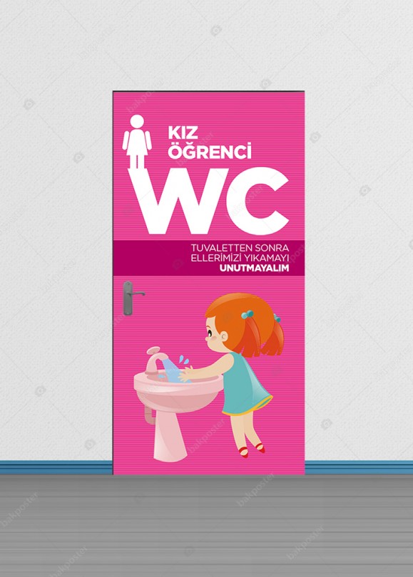 Kız Öğrenci WC Kapı Giydirme