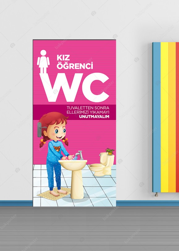 Kız Öğrenci WC Kapı Giydirme