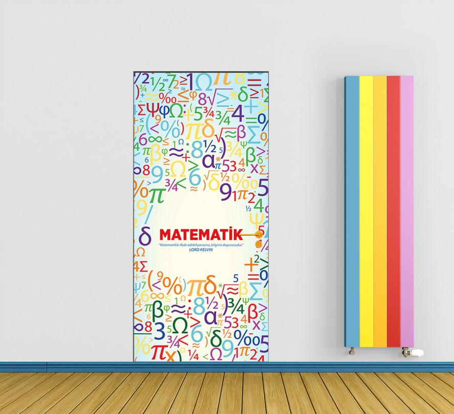 Matematik Sayilar Kapi Giydirmesi Folyo Sticker