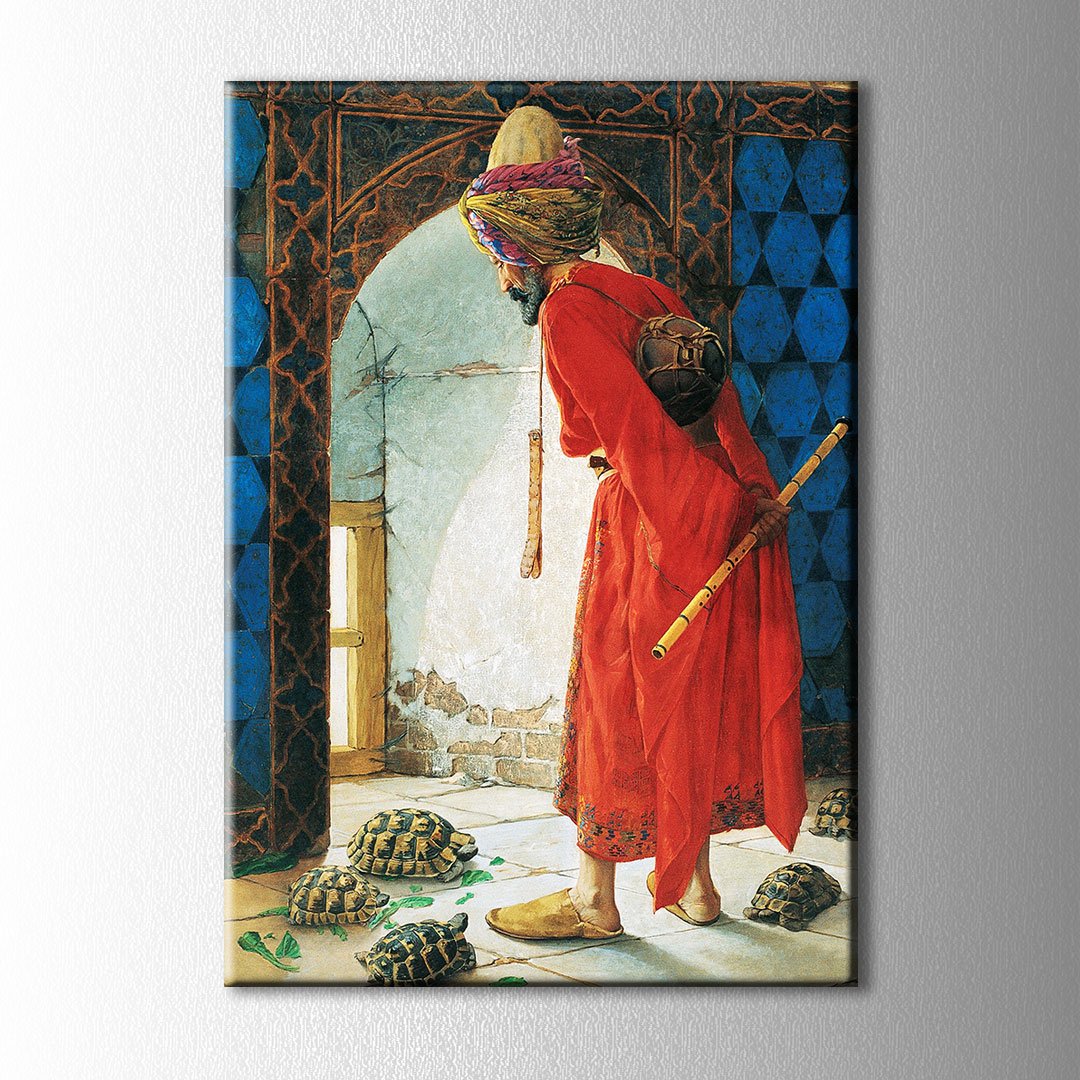 Modern Klasik Tablolar Kaplumbaga Terbiyecisi Poster Tablo Tablo 35x50 Cm Ayakli Poster