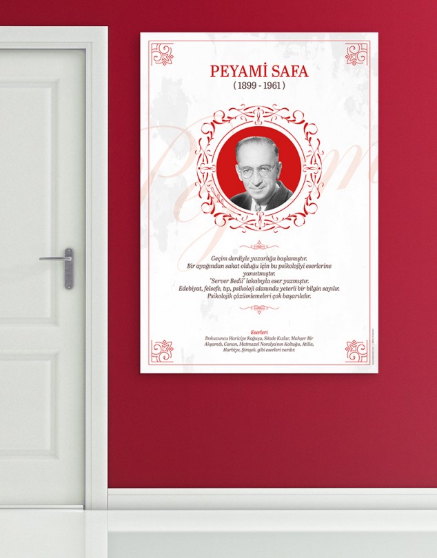 Peyami Safa 100x140 cm - Vinil ( Branda ) Afiş