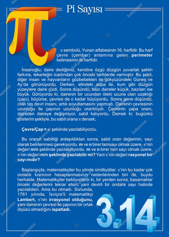 Pi Sayısı 150x210 cm - Folyo