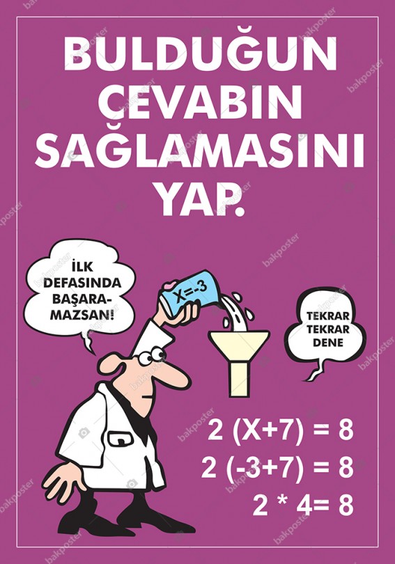 Sağlamasını Yap Matematik Posteri