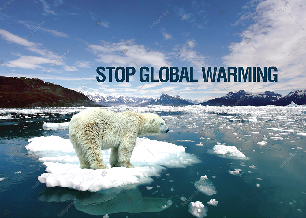 Stop Global Warming İngilizce Poster