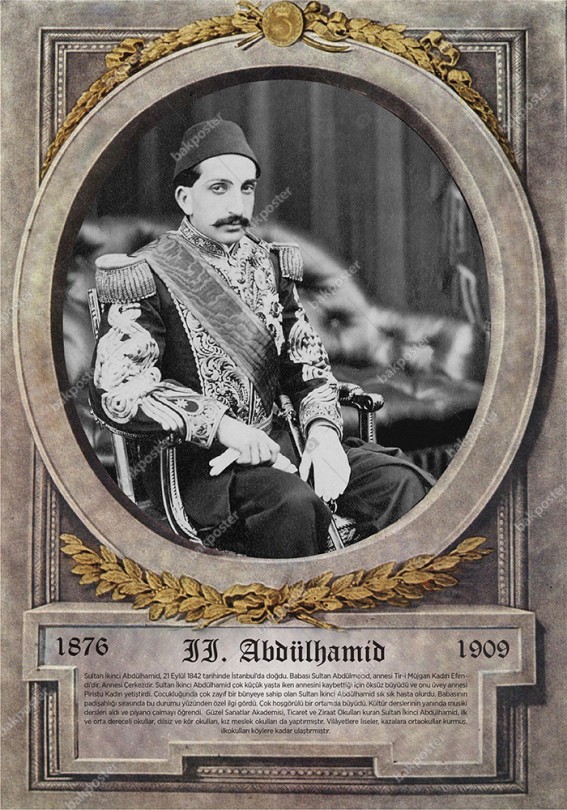 Sultan II. Abdülhamid Osmanlı Padişahları 150x210 cm - Folyo Laminasyonlu