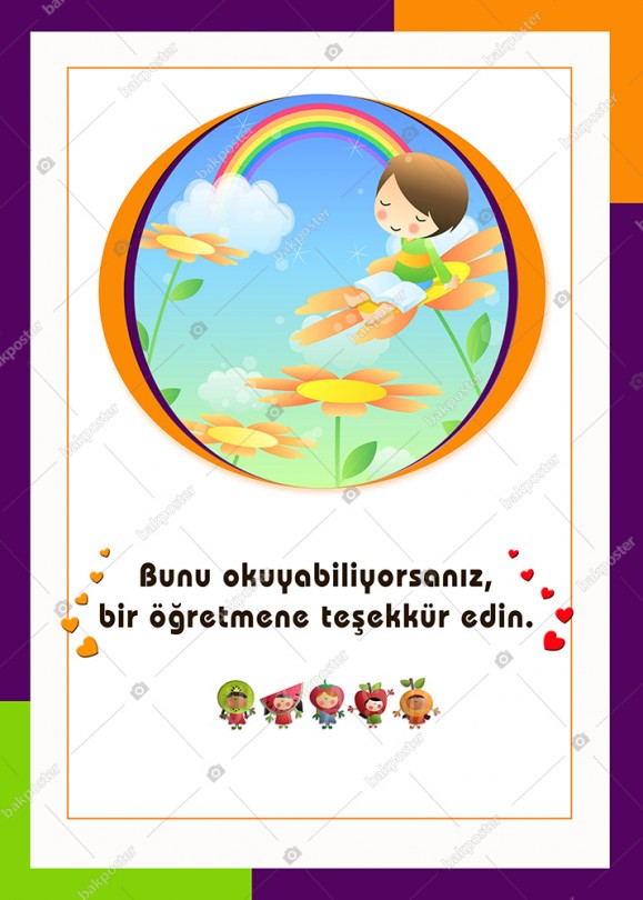 Teşekkür Edin Motivasyon Poster 150x210 cm - Duvar Kağıdı