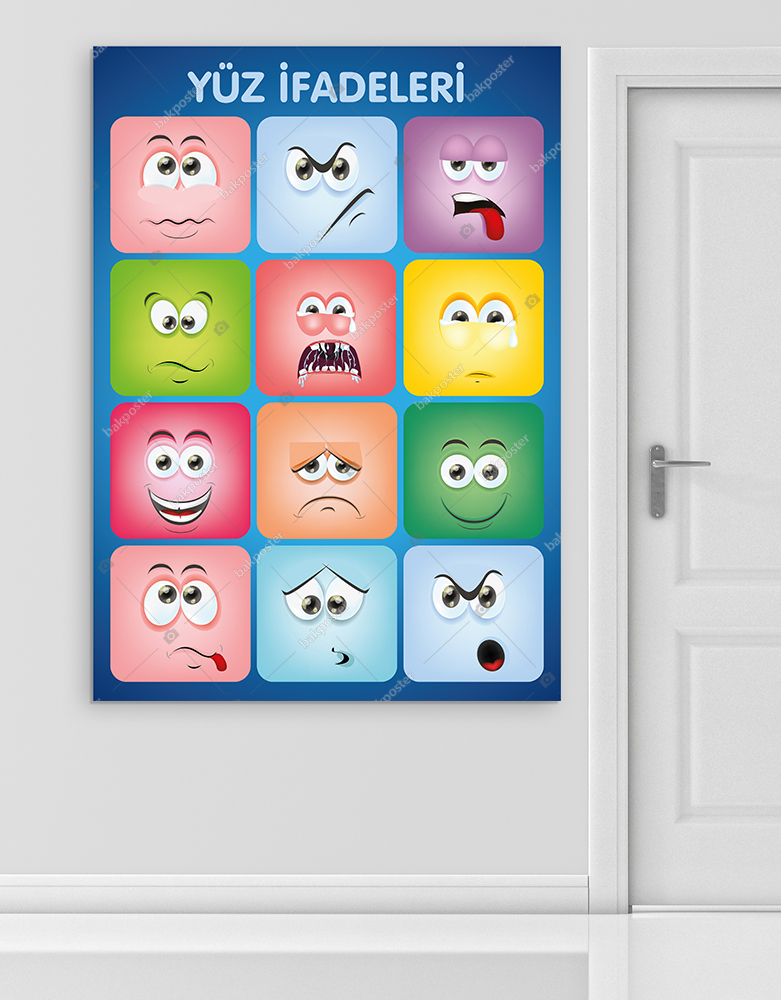 Yuz Ifadeleri Okul Posteri 100x140 Cm Ayakli Poster