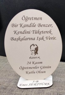 Ayaklı Oval Mdf Plaket