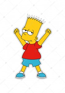 Bart Simpson Özel Kesim Etiket