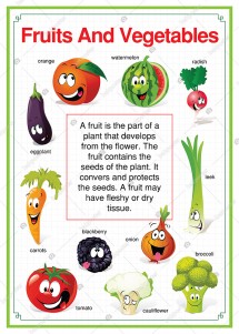 Fruits and Vegetables İngilizce Poster