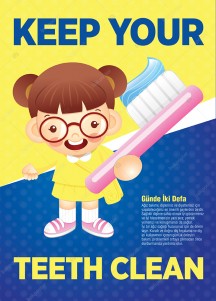 Keep Your Teeth Clean İngilizce Poster