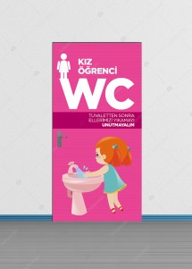 Kız Öğrenci WC Kapı Giydirme