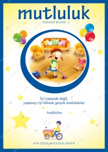 Mutluluk Poster 70x100 cm - Vinil ( Branda ) Afiş
