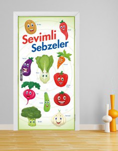 Sevimli Sebzeler Kapı Giydirme