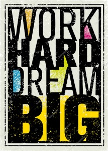 Work Hard Dream Big İngilizce Poster